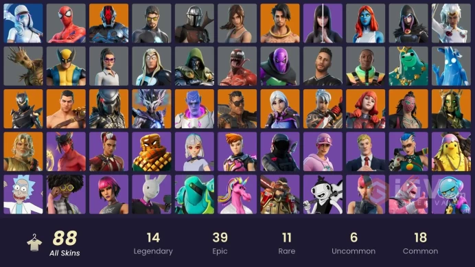 [PC/PSN/XBOX/NINTENDO] 88 skins | Candy axe .  Keri Commander | Shady Doggo | Menace | Joey | Oblivion | The Foundation | Raz | Torin | HR0052