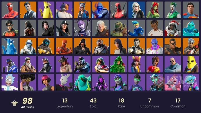 [PC/XBOX/NINTENDO] 98 skins |  Candy axe . Laugh it up . Gold Midas | Gold Brutus | Gear Specialist Maya | The Scientist |  Midas Rex |HR0055