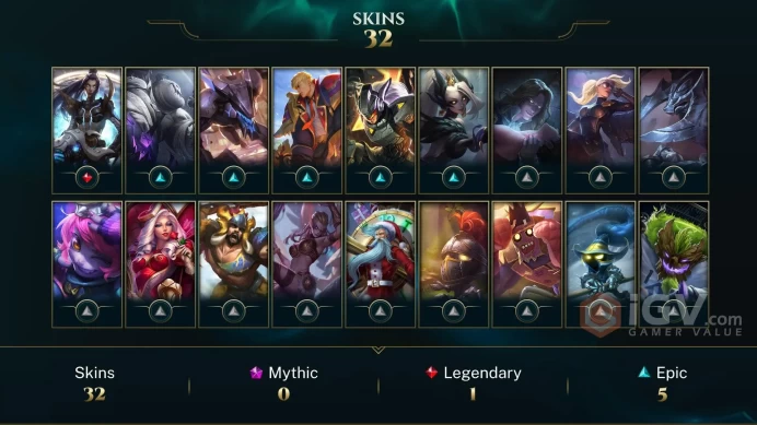 EUW - IRON 1 - 62 Champ - 32 Good Skins(1 Legendary, 5 Epic) - 150K BE -RIOT KAYLE - S5 ACC - HANDMADE - FULL ACCES - CHEAP