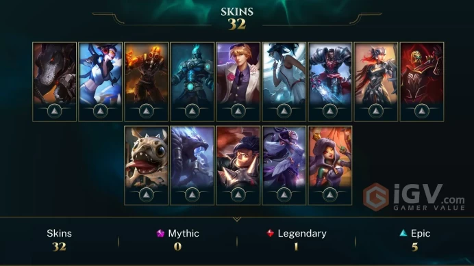 EUW - IRON 1 - 62 Champ - 32 Good Skins(1 Legendary, 5 Epic) - 150K BE -RIOT KAYLE - S5 ACC - HANDMADE - FULL ACCES - CHEAP
