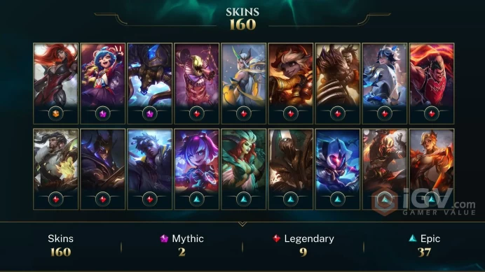 EUW - GOLD 4 %70WR - 172 Champ - 160 Good Skins(1 Ultimate, 2 Mythic, 9 Legendary, 37 Epic) - 108K BE - HANDMADE - FULL ACCES - CHEAP