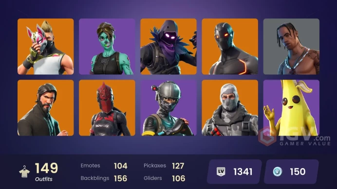 FA / 147 SKINS / THE REAPER / TRAVIS SCOTT / SUB COMMANDER / GOLD / CHALLENGER / STAGE 5 / OG STW