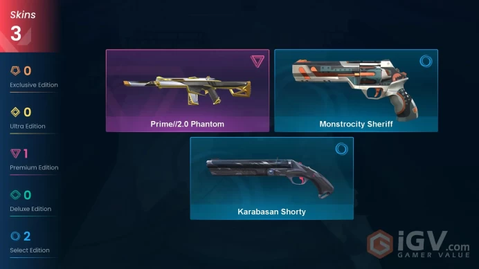 | AP | 3 SKINS | VALUE: 1775 VP | Prime//2.0 Phantom | Monstrocity Sheriff | RANKED READY | 63 LEVEL | INSTANT DELIVERY | FULL ACCESS | FuNWZ |