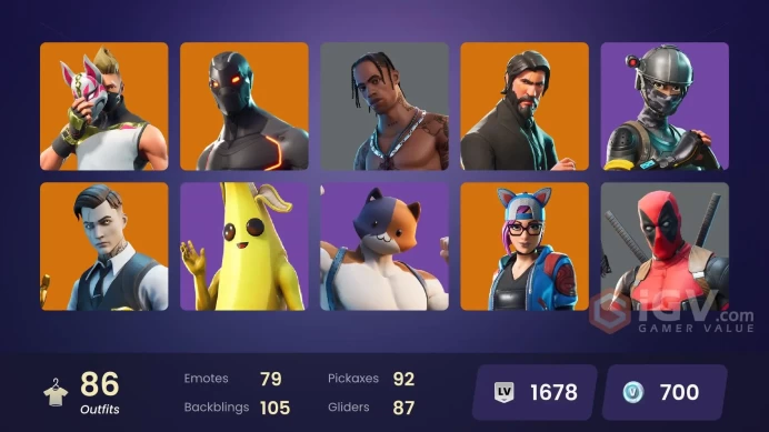 FA / 81 SKINS / TRAVIS SCOTT / THE REAPER / MAKO / GOLD MIDAS / OMEGA (STAGE 5) / OG STW