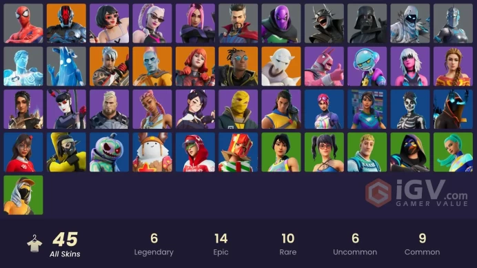 12890[PC/PSN/XBOX] 45 skins|FNCS Champion Seeker|Malik|Snap|The Imagined|The Foundation|The Origin|Ronin|Darth Vader|Prowler|Spider-Man|450 VB