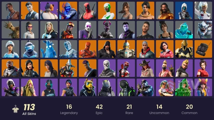 [PC/PSN/XBOX] FA / 113 SKINS / TRAVIS SCOTT / LEVIATHAN AXE / GOLD MIDAS / GOLD BRUTUS / XANDER / TART TYCOON / EXPLORER EMILIE / PITCH PATROLLE