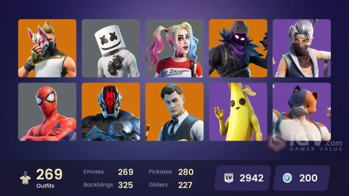 FA / 243 SKINS / MASTER CHIEF / GOLD MIDAS / NARUTO UZUMAKI / OG STW
