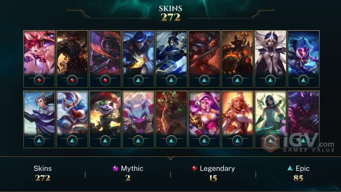 LAS BRONZE4 - 272 Skin (4 ultimate I 2 Mythic) - 168 Champ- RANKED READY - FULL ACCES - INSTANT DELIVERY- SAFETY