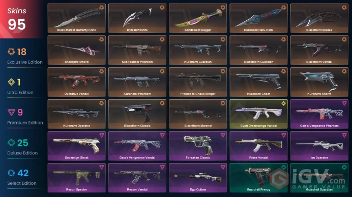 EU-Turkey 95 Skins > Evori Dreamwings Vandal Kuronami Naru-Kami  Blackthorn Blades Kuronami Phantom Blackthorn Vandal Overdrive Vandal 99058796