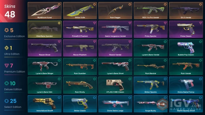 48 Skin // EU-TR // RGX + Elderflame + Ex.O + Reaver + Gaia's Vengeance + Prime + Recon + Mystbloom + 3 Knife // FULL Access