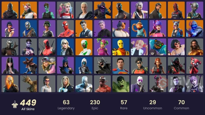 FA / 447 SKINS / BLACK KNIGHT / SPARKLE SPECIALIST / THE REAPER / ROYALE KNIGHT / ELITE AGENT / GOLD MIDAS / OG STW