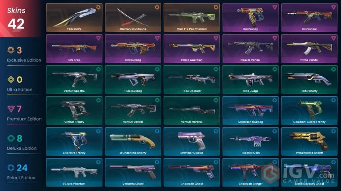 EU-Turkey 42 Skins > Onimaru Kunitsuna RGX 11z Pro Phantom Prime Vandal Oni Vandal Prime Guardian Reaver Vandal Oni Bulldog 99049436