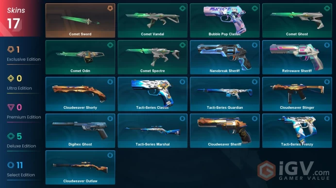 [EU] 17 SKINS |   Ranked Ready Current rank | Comet Sword