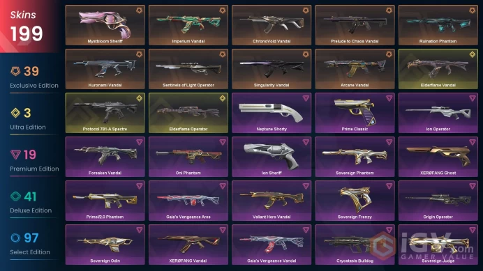 EU-Turkey 199 Skins > Champions 2021 Karambit Arcane Vandal Champions 2024 Phantom Champions 2025 Bundle Ignite Fan VCT 2026 Sigil  99048858 
