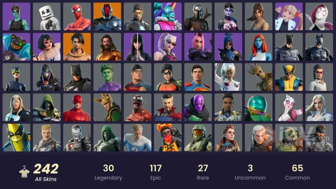 Fortnite Account [PC] 242 skins | Master Chief | Major Lazer | Cloud Striker | Sultura | Aloy | Fixer | Spire Assassin | Kymera | The Foundation