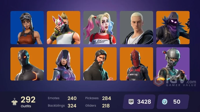 [PC/XBOX] 292 skins | Renegade Raider | The Reaper | Glow | Neo Versa | Blue Squire | Leviathan Axe | Y438