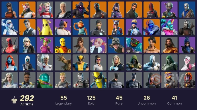 [PC/XBOX] 292 skins | Renegade Raider | The Reaper | Glow | Neo Versa | Blue Squire | Leviathan Axe | Y438