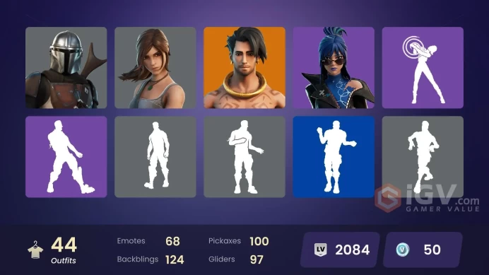 Fortnite Account [PC] 44 skins | Spire Assassin | Kymera | Menace | Valeria | Peter Griffin | Predator | Joey | Raz | Mandalorian | Polar Peely 
