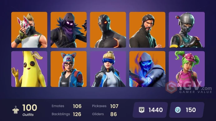 [PC/XBOX/Nintendo] 100 skins | The Reaper | Neo Versa | Elite Agent | Take The L | Omega (stage 5) |