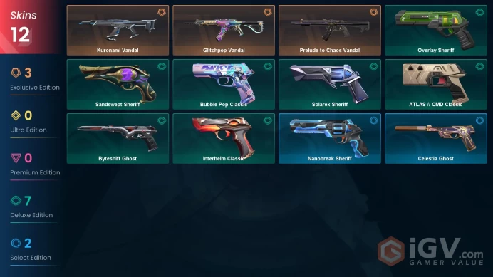 EU | 12 SKINS + 28 AGENTS | Glitchpop Vandal + Prelude to Chaos Vandal