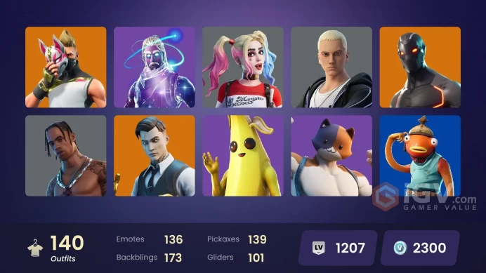 PC/PSN/Xbox/Nintendo 140 skins | OG STW | Galaxy | Travis Scott | Astro Jack | Carbon Commando | Dante | Blue Striker | Gridiron | Love Ranger |