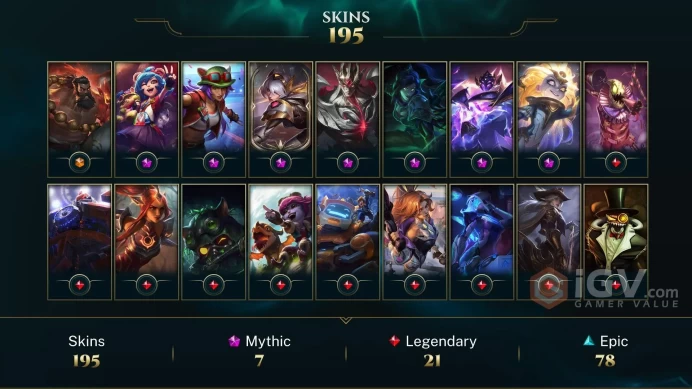 LAN - RANK READY - LAST SEASON PLAT - 172 Champ - 195 Good Skins(1 Ultimate, 7 Mythic, 21 Legendary, 78 Epic) - 167K BE- - FULL ACCES - CHEAP