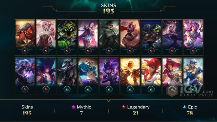 LAN - RANK READY - LAST SEASON PLAT - 172 Champ - 195 Good Skins(1 Ultimate, 7 Mythic, 21 Legendary, 78 Epic) - 167K BE- - FULL ACCES - CHEAP