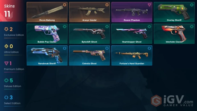 AP 11 skins 1 knifes | Araxys Vandal | Recon Balisong | Reaver Phantom | Overlay Sheriff | Byteshift Ghost | Bubble Pop Classic | V0212