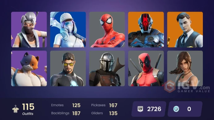 [PC/XBOX] 115 skins | Gold Midas | Gold Brutus | Tart Tycoon | Kymera | The Foundation | Gear Specialist Maya | Dynamo Dancer | Fade | Ronin