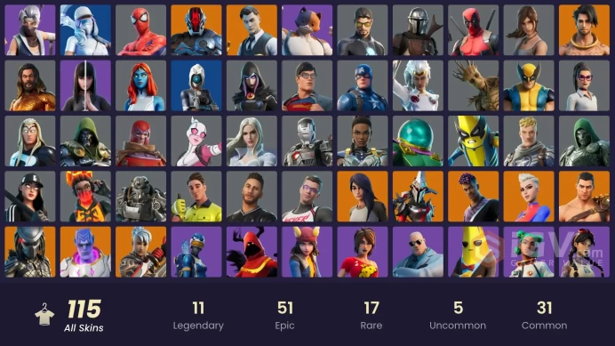 [PC/XBOX] 115 skins | Gold Midas | Gold Brutus | Tart Tycoon | Kymera | The Foundation | Gear Specialist Maya | Dynamo Dancer | Fade | Ronin
