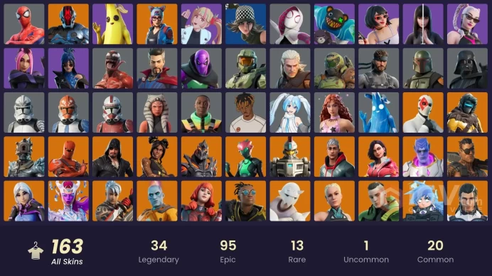 Fortnite Account [PC] 163 skins | Master Chief (Matte Black) | Sentinel | Kymera | Ruin | The Foundation | Twyn | Zenith | Malik | Era | Paradig