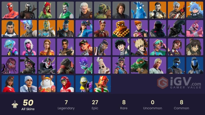 | PC/PSN/XBOX | 50 SKINS | Nezumi | Spectra Knight | Mandalorian | Renzo the Destroyer | The Ageless | Ronin | Omegarok | 0 VBUCKS | FwT9s |