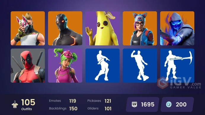 | PC/PSN/XBOX | 104 SKINS | Dark Vanguard | Nezumi | The Ageless | Gear Specialist Maya | Fusion | Singularity | Rox | 100 VBUCKS | FwQzp |
