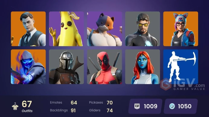 | PC/PSN/XBOX | 67 SKINS | Deadpool | Predator | Sentinel | Hybrid | Lynx | The Scientist | Zenith | Blackheart | Fusion | 600 VBUCKS | FvHxU |