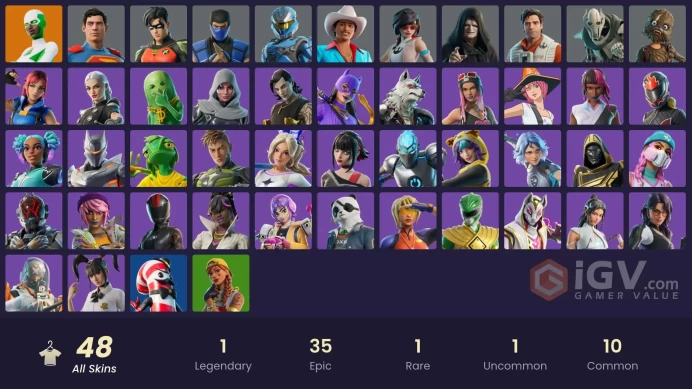 | PC | 48 SKINS | Backlash | Wookiee Team Leader | Killswitch | Outlaw Midas | Explorer Emilie | Joss | Vanguard Zadie | 100 VBUCKS | FuR1Q |