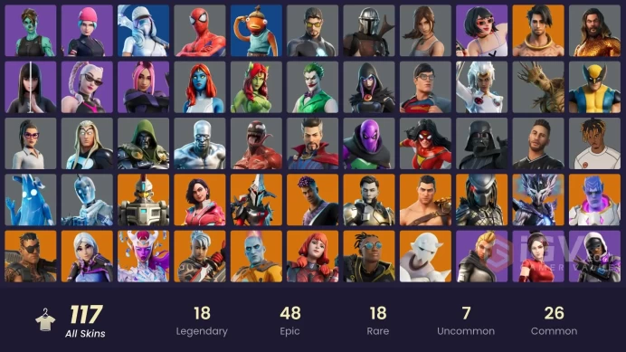 [PC/PSN/XBOX/NIN] 117 skins | Wildcat | Naruto Uzumaki | Sentinel | Spire Assassin | Kymera | Malik | Fade | The Origin | Rox | Ronin | Snap 