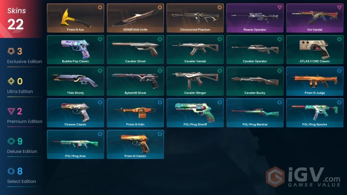 EU | VP 200 | LVL 163 | Prism III Axe | ChronoVoid Phantom | XERØFANG Knife | Reaver Operator | Oni Vandal | Cavalier Ghost | Cavalier B | V0747