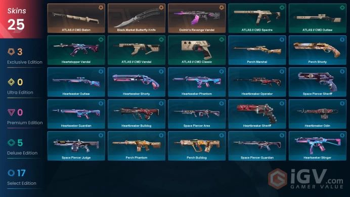 AP | VP 496 | LVL 53 | Black.Market Butterfly Knife | Dolmir's Revenge Vandal | ATLAS // CMD Baton | ATLAS // CMD Outlaw | ATLAS // CMD  | V0515