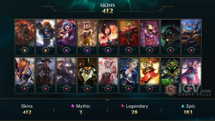 EUW - SILVER 2 - 172 Champ - 412 Good Skins ( 2 Ultimate, 3 Mythic, 28 Legendary, 183 Epic) - 34K BE - S4 ACC - HANDMADE - FULL ACCES- CHEAP