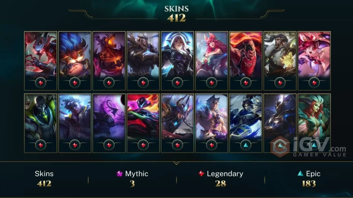EUW - SILVER 2 - 172 Champ - 412 Good Skins ( 2 Ultimate, 3 Mythic, 28 Legendary, 183 Epic) - 34K BE - S4 ACC - HANDMADE - FULL ACCES- CHEAP