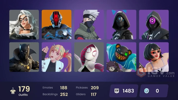 [ALL PLATFORMS]-180 Skin-208 Pickaxes-188 Emotes -170.000 V-BUCKS SPEND-FULL ACCESS-BEST SELLER-