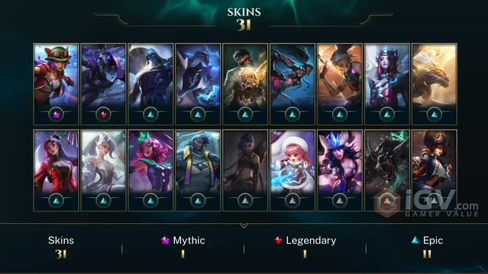 EUNE S1 (0W1L) I 33 SKIN I 107 CHAMP I PLAT MMR I SAFETY I INSTANT DELIVERY I FULL ACCES