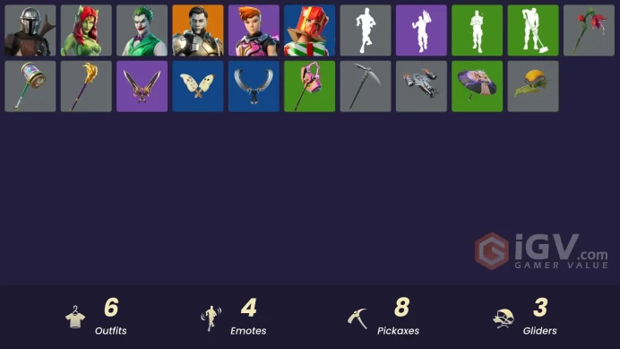6 skins [All Platforms] Midas Rex | Mandalorian | The Joker | Poison Ivy | Reese | Holiday Boxy | Midas Crest | 300 VB | Instant Delivery