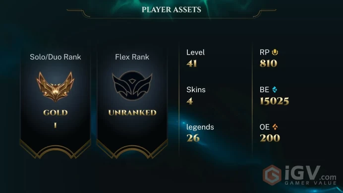 [EUW] | Gold  | Champion 25   | SKIN3  | 9K BE   | Full Access | Instant Delivery |Unverified Email | Y7