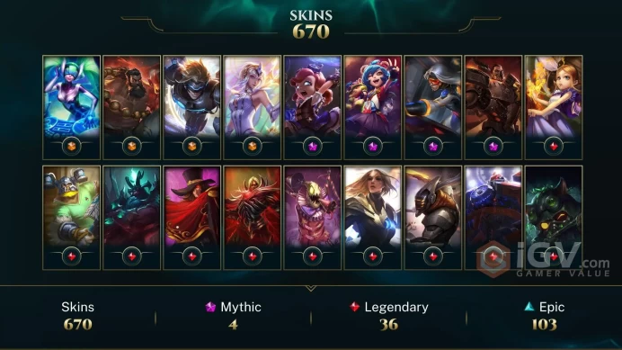 670 SKINS, RANKED READY, RARE SKINS, RARE ICONS, More in the description