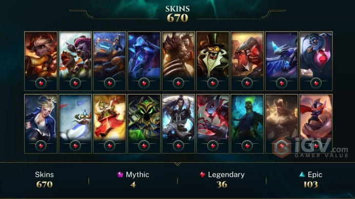 670 SKINS, RANKED READY, RARE SKINS, RARE ICONS, More in the description