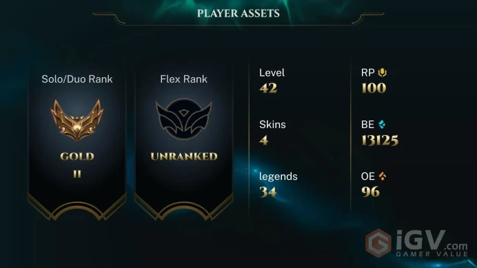 [EUW] | Gold  | Champion 33   | SKIN3  | 13K BE   | Full Access | Instant Delivery |Unverified Email | Y10