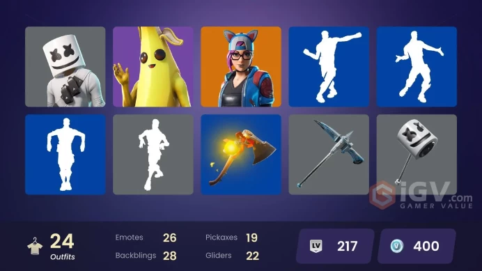24 skins [All Platforms] Calamity | Peely | Sentinel | Lynx | Zenith | Blackheart | Rox | Hybrid | Catalyst | 400 VB | Instant Delivery