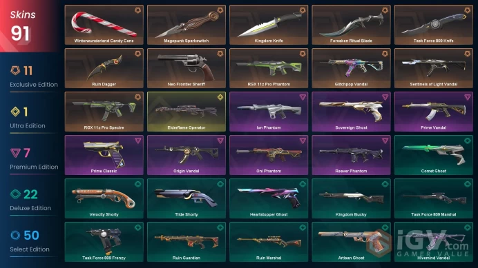 EU 91 skins | Ruin Dagger | Neo Frontier Sheriff | Magepunk Sparkswitch | Forsaken Ritual Blade | Glitchpop Vandal | Elderflame Operator | Senti