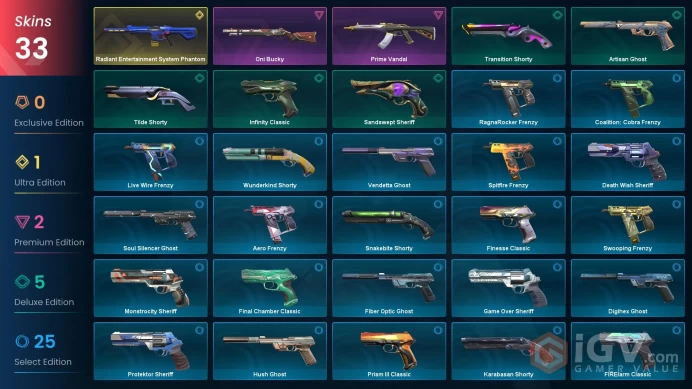 AP | VP 77 | LVL 298 | Radiant Entertainment System Phantom | Oni Bucky | Prime Vandal | Infinity Classic | Transition Shorty | Sandswep | V0721